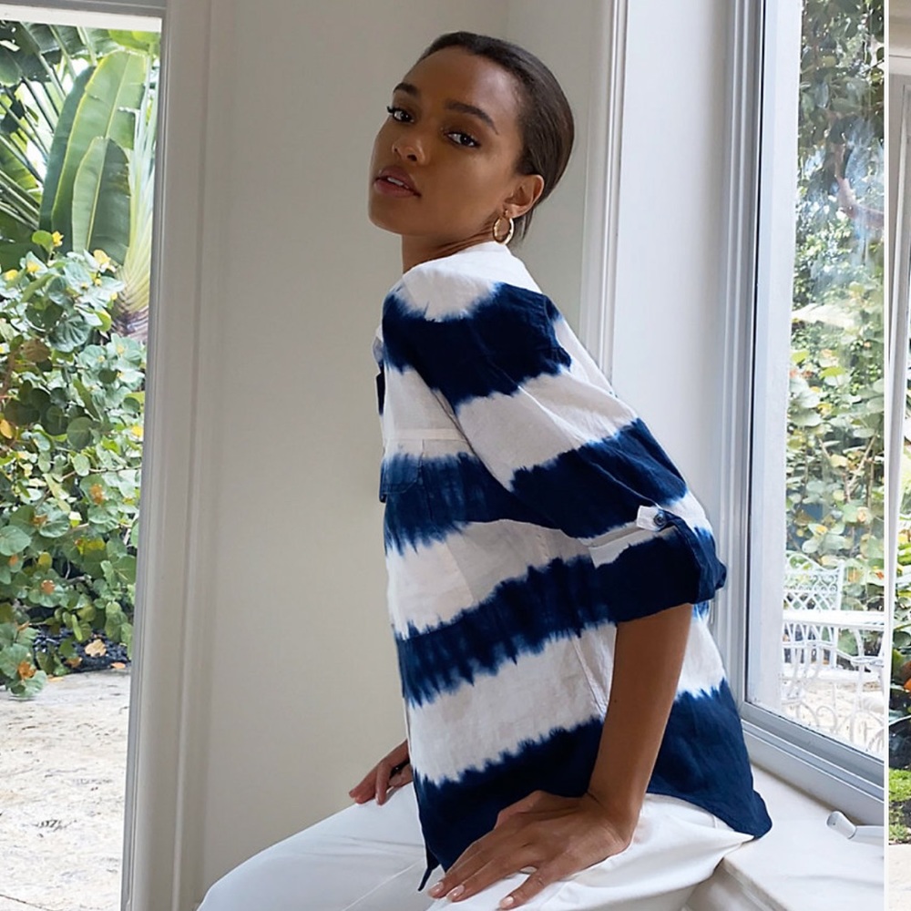 NWT The Group Babaton 100% Linen Utility Shirt - Picture 2 of 10